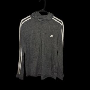 Adidas Climalite Hoodie-Womens-XLarge-Gray W/ White Stripes‎ Down Sleeves